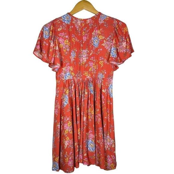 Spell and the Gypsy Meadowland Flutter Sleeve Mini Dress Poppy XS - Picture 10 of 10